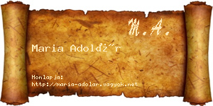 Maria Adolár névjegykártya